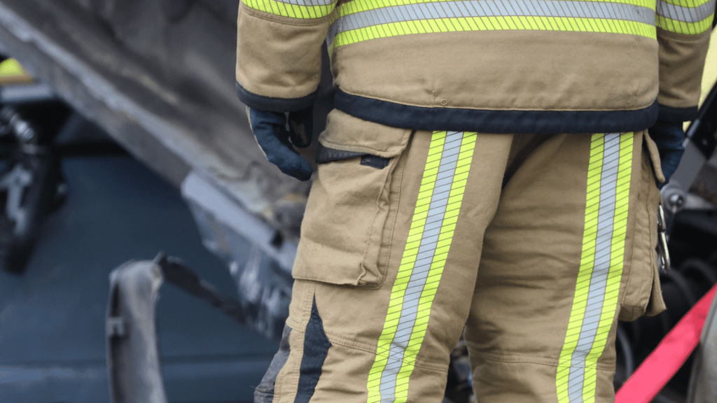 fire fighter at car crash