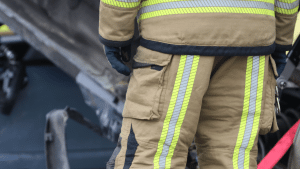 fire fighter at car crash