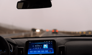 car driving on road