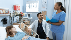 Medical team with patient